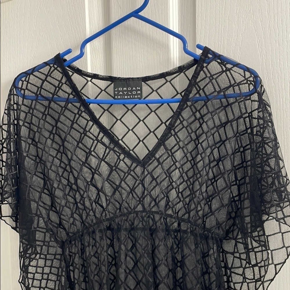 Jordan Taylor Black Mesh BeachCoverup  Size XS /S - Picture 2 of 6